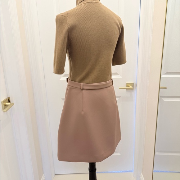 THEORY Combo Dress Bistretch Wool Twill Ribbed Sweater Turtleneck Size M - Picture 4 of 15